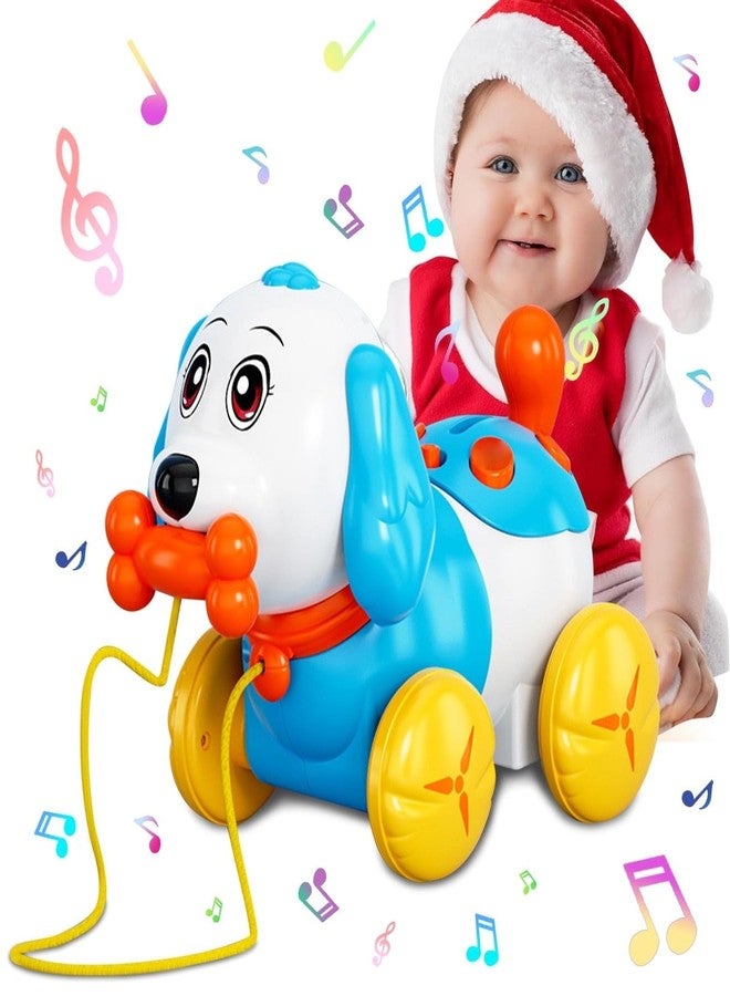 PLUSPOINT Doggy Musical Pull Along Toys with Light Music & Sounds Early Learning Developmental Educational Dog for Toddlers Activity & Walking Toys for Boys & Girls with Piggy Bank - Image 1